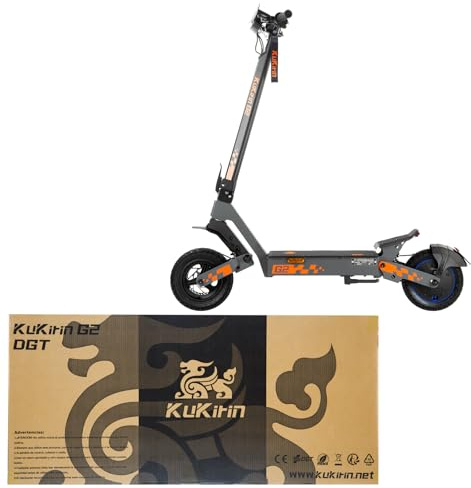 KUKIRIN G2 VMP Patinete Eléctrico para Adultos Homologado DGT, 500W, 25 km/h, Batería 48V 15,6Ah, Autonomía hasta 65 km, Neumáticos Tubeless de 10 Pulgadas, Frenos de Disco