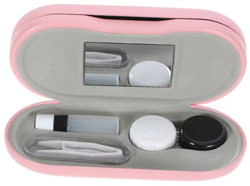HIAKDOFT Estuche para Gafas 2 1 Doble Capa y Espejo Caja Rígida para Lentes de Contacto y Gafas Material PU Duradero Cierre Hermético Compacto para Viajes y Uso Exterior