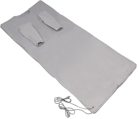 Infraröd bastufilt, 650 W 2-zons infraröd bastufilt med fjärrkontroll och timerfunktion, bärbar Oxford-bastufilt för avgiftning avkoppling, 180 × 80 cm (ett stycke ärm skyddsstil) silver)