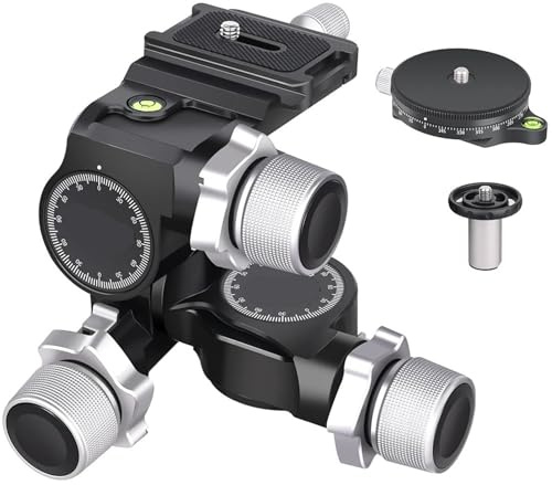 3-Axis CNC Geared Tripod Head with Plate, 6kg Load, Micro-Adjustable(Only GH5)