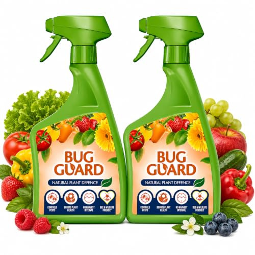 Bug Guard Natural Plant Defence Sprays – Pack of 2 x 800ml Ready to Use Organic Pest Control for Flowers, Fruit & Vegetables | Controls Aphids, Whitefly & Spider Mites | Bee & Wildlife Friendly
