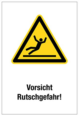 Warnschild Vorsicht Rutschgefahr - Aluminium - 20x30 cm
