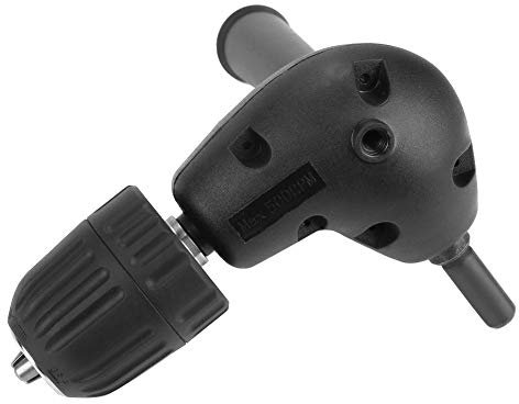 Winkelbohrvorsatz, 3/8rechtwinkliger Adapter, 90 Grad Bohrmaschine 9,5 mm runde Schaftschlüsselloser