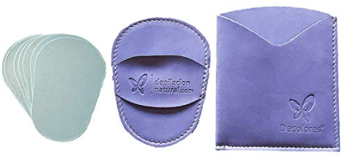 Decolores - Pack de Guante Depilatorio Corporal y Recambios - Depilación Natural de Silicio - Depiladora sin Dolor y Natural - Pieles Normales y Sensibles - Vegano - Color Malva