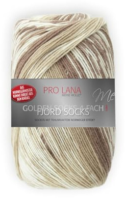 Unbekannt Pro Lana Fjord Socks 4-fädig Color 181 beige braun, Sockenwolle Norwegermuster musterbildend, 278477