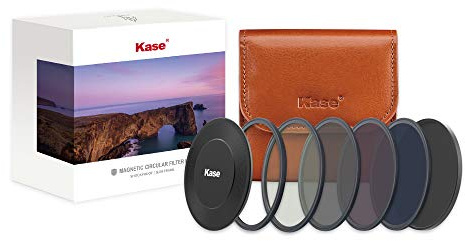 Kase Wolverine 82mm Pro ND Stack Cap Kit Magnetic Shockproof Tempered Optical Glass Filter Includes Magnetic CPL ND8 ND64 ND1000 Lens Cap & Case 82