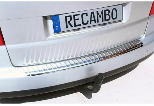 RECAMBO Ladekantenschutz Edelstahl kompatibel für VW TOURAN I | TYP 1T1, 1T2 | BJ 2003-2010 - Hochglanz poliert, Chrom Look - Styling und Schutz für die Stoßstange