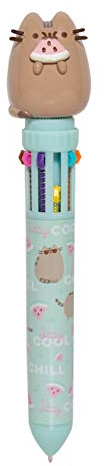 Grupo Erik Multicoloured Pen - Pusheen Stationery | 10 In 1 Ballpoint Pen With 3D Cat Topper | Pusheen Gifts Under 10 Pounds, Kawaii Stationery