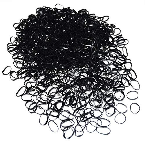 Mini Hair Rubber Bands, 500pcs Black Elastic Hair Bands, Soft Hair Elastics Ties Bands for Kids Hair, Braids Hair, Wedding Hairstyle and More