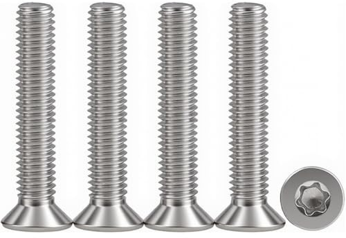 10 piezas M6x30 Tornillos para metales Torx Tornillos madera inoxidable Tornillo Mecánico de Cabeza Avellanada Accionamiento estándar Rosca Completa，para equipos de maquinaria y muebles para el hogar