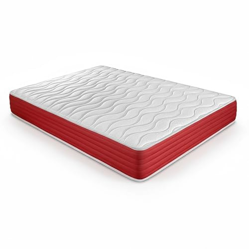 DUÉRMETE ONLINE - Colchón Viscoelástico Lite Reversible, Firme y Confortable, Muy Transpirable, Cara Invierno/Verano, Blanco, 135 x 180