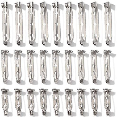 Pack of 100 Safety Pin, Brooch Pins for DIY Crafts (20/25/32 mm), Craft Safety Pins for Jewellery and Crafts (Silver), Tone Safety Pins for Brooch Back Clasps