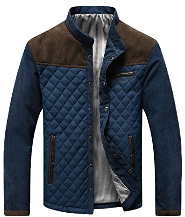Veste Homme Coupe Régulière Col Montant Épissage Veste Hommes Automne Hiver Transition Veste Hommes Mode Décontractée Outdoor Sport Veste Hommes Confortable Classique Veste Hommes