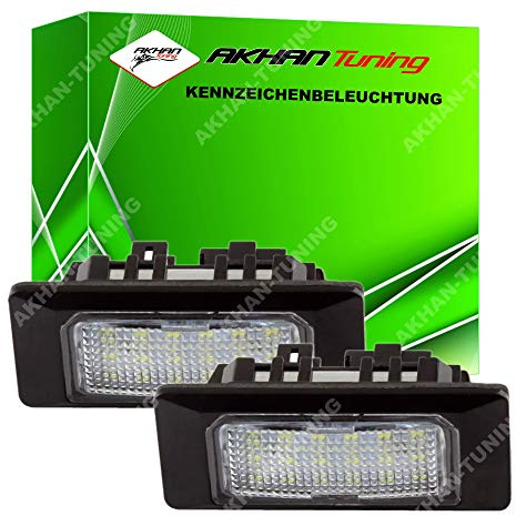 akhan KB10 - Fehlerfrei Kennzeichenbeleuchtung, Nummerschildbeleuchtung Xenon Weiß Kompatibel mit A1 (GB), A3 (8V), A4 (B8 8K), A4 (B9 8W), A5 (8T), A5 (B9 F5), A6 C7 4G, A7 (4G)