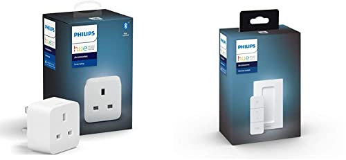 Philips Hue Smart Plug for Smart Home Automation. Works with Alexa, Google Assistant and Apple Homekit & Smart Wireless Dimmer Switch V2 (Installation-Free, Exclusive for Lights)