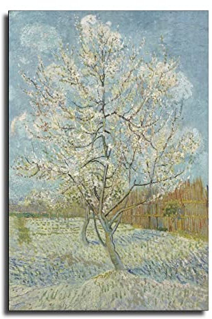 Vincent Van Gogh Drucke Pfirsichbaum in Blüte Poster dekorative Malerei Leinwand Wandkunst Wohnzimmer Poster Schlafzimmer Gemälde 40 x 60 cm
