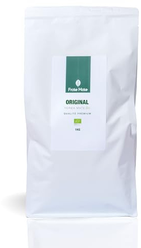 FRATÉ MATÉ Original Bio 1KG | Yerba Vert en Feuilles | Énergisant Naturel | Riche en Caféine et Antioxydants | Alternative Saine au Café | Conditionné en France