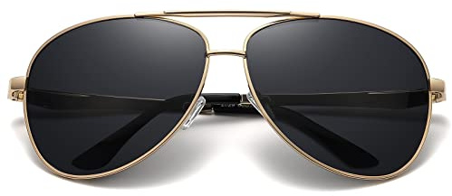RCXKOOM Big XL Wide Frame Extra Large Polarized Aviator Sunglasses for Big Heads Men Oversized Military Pilot Glasses