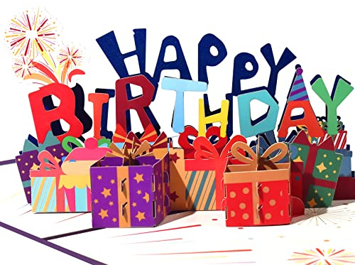 GREETING ART Pop Up Karte Geburtstag,Happy Birthday Karte,Karte Geburtstag Geburtstagskarte Lustig,Geburtstagskarte 3D Pop Up Karten für frau, mann, kinder