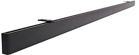 Deco-Raum Gardinenstange auf Maß Innenlauf eckig Deckenbefestigung Deckenträger Vorhangstange Flächenvorhang Schiene Innenlaufstange für Vorhänge Schwarz 390cm