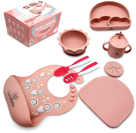SENSBABY Blw Zubehör - Baby Geschirrset Mit Saugnapf, Baby Teller Set, Lässig Geschirrset Baby