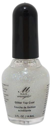 Nail Magic Glitter Top Coat, Vegan, Cruelty Free, 7 Free Formula, Quickly Dries and adds protection to the nail colour, Salon Quality shine & sparkle 0.50 fl oz