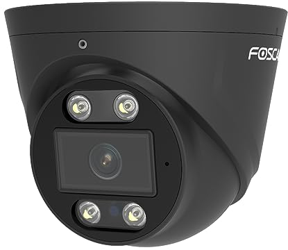 Cámara Domo IP PoE de 5 MP para Exteriores con focos y Sirena - Foscam T5EP Negra