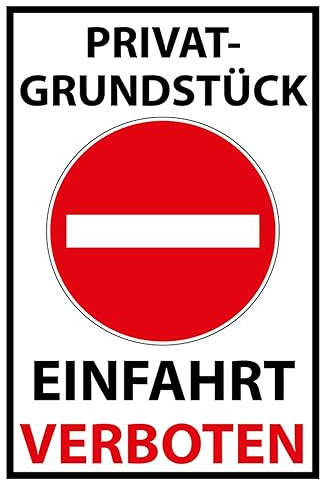 AGDeko® Blechschild Privat Einfahrt verboten Größe 30x20 cm