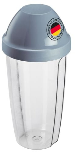 Westmark recipiente/shaker con disco mezclador extraíble, capacidad: 0,5 l, altura: 18,7 cm, plástico, sin BPA, Maxi, transparente/azul, 3090227B