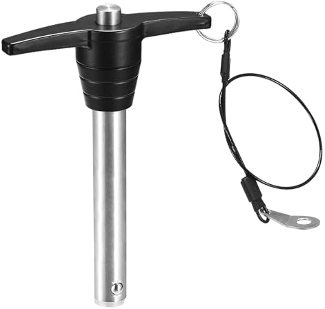 QUARKZMAN T-Griff Verriegelungsstifte, 5/8 Stift-Durchmesser, 3-5/32 Verwendungslänge, Edelstahl-Schnellverschlussstift mit Sicherungsseil (16mm-80mm)