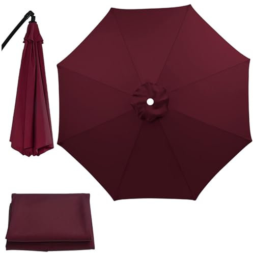 DPAOZPO Patio Sonnenschirm Ersatzabdeckung, Gartenschirm Ersatz-Schirmstoff, Ersatz-Bezug Für Ampelschirm, Sonnenschirm Ersatzbezug, Für Strand, Pool(Wine red,(8Rib) 3m/118in)