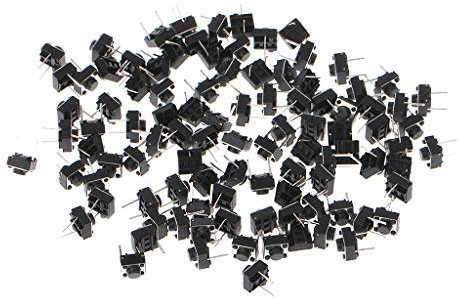 100 Stück 6 X 6 X 5 Mm 2-poliger Mikro Moment Drucktastenschalter Druckknopfschalter Ein/Aus Wasserdichter Momentan LED Steuerhebelgriff Start Stopp Dimmer Detektor Sensor Kippsicherheit