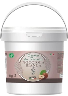 SEMAR® | Crema para untar de avellana blanca - MADE IN ITALY - 1KG ideal para uso particular y comercial (Sin Gluten) (Avellanas Bianca)