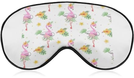 Schlafmaske Flamingo (12) Augenmaske aus Seide, weiche Satin-Augenbinde, Gummiband, Nacht-Augenschutz, Reise-Nickerchen, für Frauen und Männer