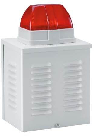 ABUS SG3210 Kombisignalgeber-Attrappe – Dummy Außensirene mit Blitzlicht-Gehäuse, wetterfestes Aluminium, 19×31×11,5 cm, zur Abschreckung (ohne Funktion)