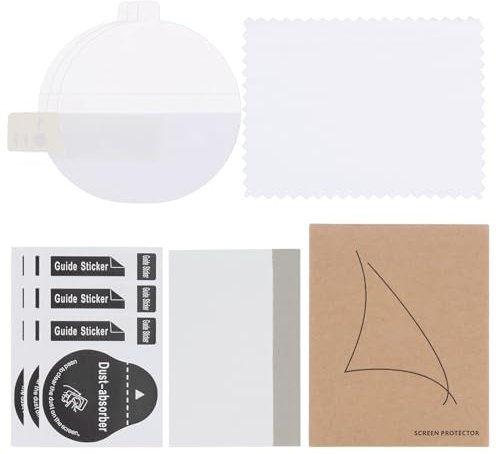 sourcing map 3pcs Watch Glass Screen Protectors 46mm HD High Definition Anti-Scratch Waterproof Ultra-Thin TPU Universal Smartwatch Screen Protective Film with Cloth Sticker Scraping Card