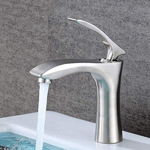 Armaturen, Badezimmer-Wasserhahn, Waschbecken-Mischbatterie, 304 Edelstahl, Badezimmer-Spültisch-Mischbatterie, Badezimmer-Hebel-Wasserhahn, Wasserfall-Wasserhahn, bleifreier Edelstahl,