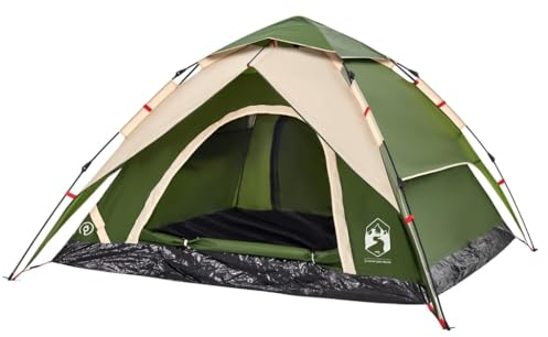 Gecheer Kuppel Campingzelt 5 Personen Wurfzelt Kuppelzelt Trekkingzelt Outdoor Zelt Quick Release Grün