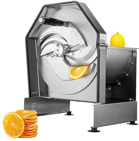 QUTBAG Commercial Manual Slicer, Stainless Steel Vegetable Slicer with 0.1-10mm Adjustable Thickness, Food Cutting Machine with Large Feed Port, for Slicing Fruit Lemon Onion Cabbage Manual