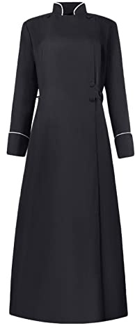 cocktail dresses for women uk Women's Priest Costumes Medieval Clergy Halloween Costumes Priest Uniform Robes Choir Robes Clergy Confirmation Baptism Robes Church Costume Priest Pastor Preachers
