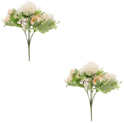 Cabilock 2St künstlicher Blumenstrauß Gefälschte Pflanzen Hochzeit Blumenstrauß dekorativ hochzeitsdeko von Blumenarrangements realistischer gefälschter Seidentuch