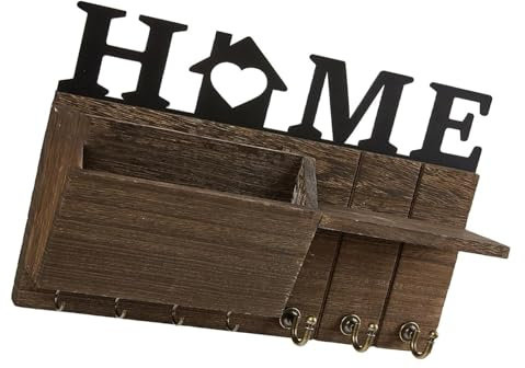Woedpez Multifunktionaler Schlüssel Und Briefhalter Für Die Wand Platzsparender Eingangsbereich Mit Haken Zum Aufhängen Von Mänteln Und Leinen