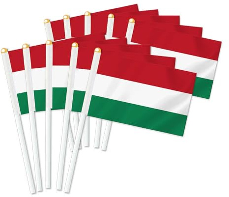 25 Stück Ungarn Handheld Flagge, Dekor Hand gehalten Hold Fahne, Dekoration Banner hand Hungary
