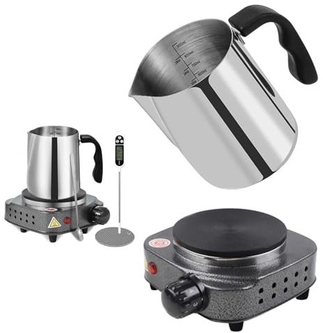 Candle Making kit with Hot Plate, Wax Melting Pot, Candle Making Pouring Pot with Melting Pot, Stirring Spoon and Anti-Scalding Pad Perfect Set Gift