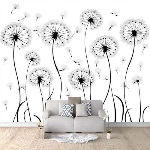 Papel Pintado Panorámico Diente De León Simple 400x280 cm Fotomurales No Tejido, Murales Decoración Póster Pared Personalizado 3D Para Salón Dormitorio