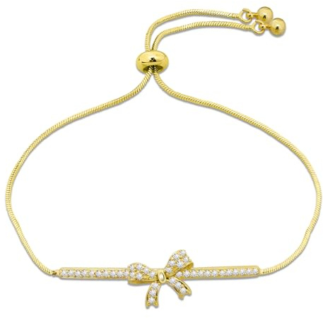 Yowivon Vergoldete Armbänder für Frauen, Zierliche Verstellbare Bolo Armbänder, Tennis Perlenarmband, Anlauffreier vergoldeter Modeschmuck, Geschenke für Sie