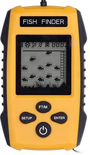 MasYosh Fischfinder, Visuelles LCD-Display mit Einstellbarer Empfindlichkeit und Fischalarm, Wasserdichtes Design für das Angeln Im Freien