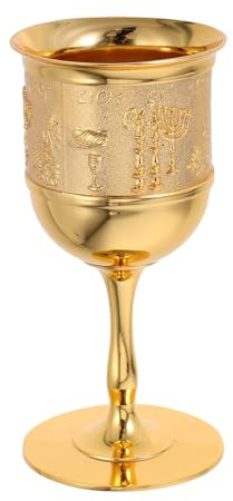 TOBBOMEY Calice Vintage en Métal Gravé Petit Gobelet Multifonction pour Vin Rouge et Spiritueux Structure à Pied Élégante pour Fêtes et Dîners Romantiques Verre à Liqueur Décoratif