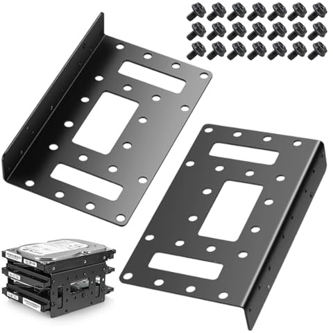 2 stycken 2,5 tum till 3,5 tum SSD/HDD-monteringshållare, HDD SSD monteringshållare, 2,5 tum till 3,5 tum ersättningsfäste av metallegering, internt hårddisksystemmontering för NAS/PC/server