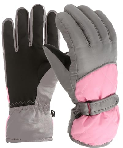 Gants de Ski Enfants Chaud Gants Neige Hiver Snowboard Moufles Enfant Coupe-Vent pour Fille Garçon Sport Randonnée Patinage